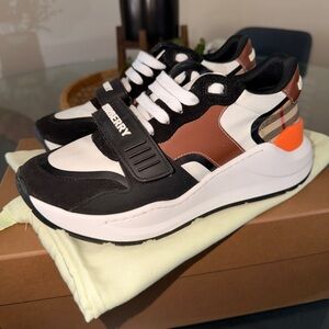 Burberry Regis Sneakers Black Archive Beige Check  Women’s EU 38/US 7 Authentic